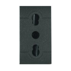MOD.ENCHUFE BIVALENTE ALVEOLOS PROTEGIDOS 2P+T 16A 220- 250V AC GRIS OSCURO