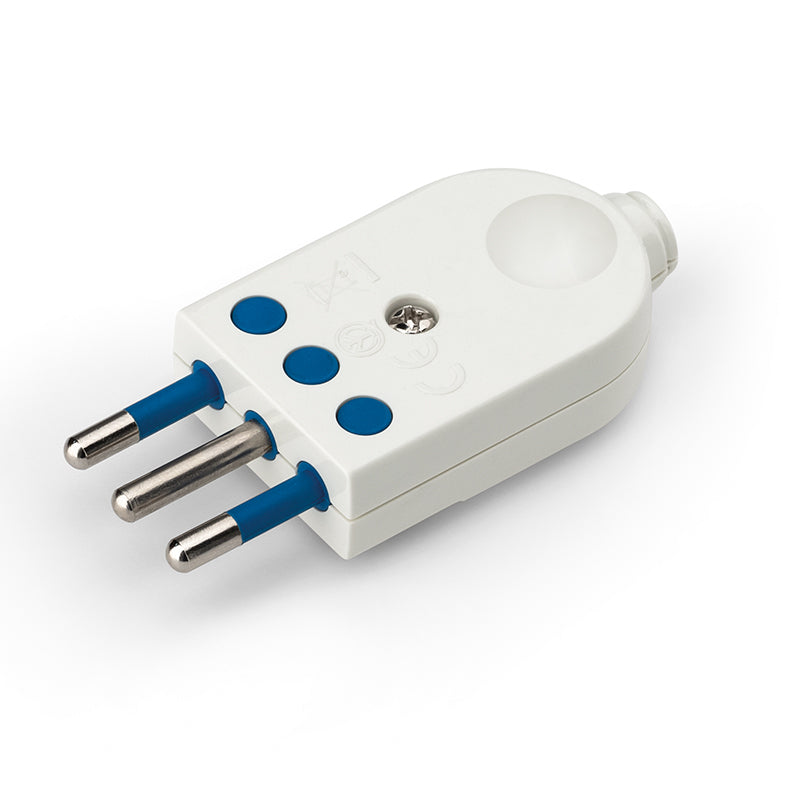 ENCHUFE VOLANTE 2P+T 10 A BLANCO SALIDA RECTA Y LATERAL