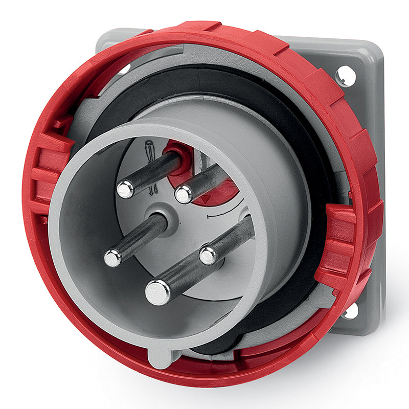 ENCHUFE MACHO EMBUTIDO 3P+N+T IP66/67/69 32A 6h 346-415V, FIJACION 75X75mm
