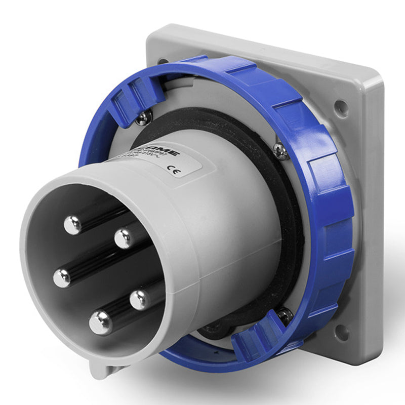 ENCHUFE MACHO EMBUTIDO 3P+N+T IP66/67/69 63A 9h 208-250V, FIJACION 110X100mm (246.6397)