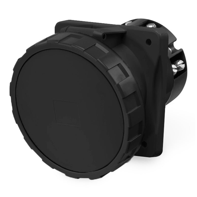 ENCHUFE HEMBRA P/EMPOTRAR 3P+N+T IP66/67/69 63A 6h 346-415V AC 50Hz FIJACION 100X110mm NGRO.