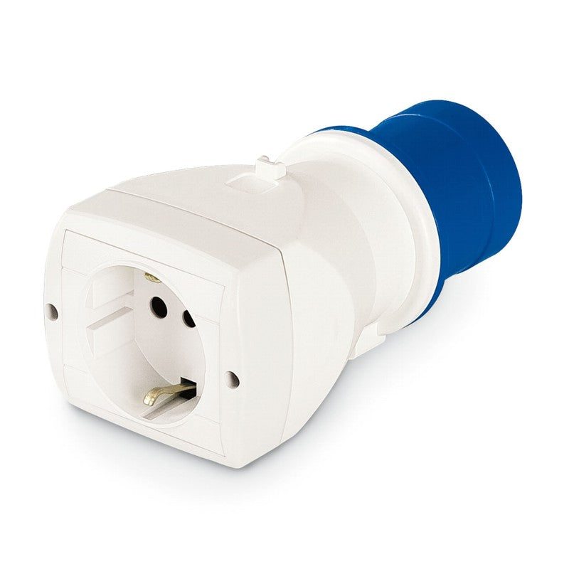 ADAPTADOR SIMPLE 2P+T 16A IP20 250V A 1 TOMA SCHUKO P30 16 Amp.