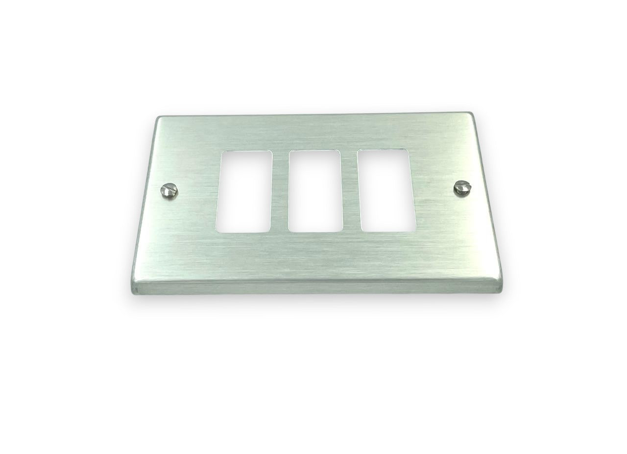 PLACA 3 PUESTOS CON TORNILLO ALUMINIO ANODIZADO