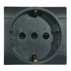 MOD.SCHUKO 2P+T 16A  220- 250V AC GRIS OSCURO