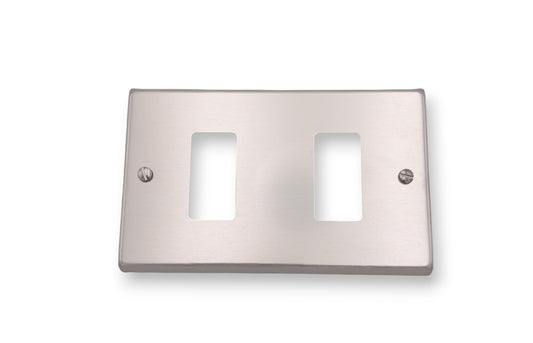 PLACA 2 PUESTO CON TORNILLO ALUMINIO ANODIZADO