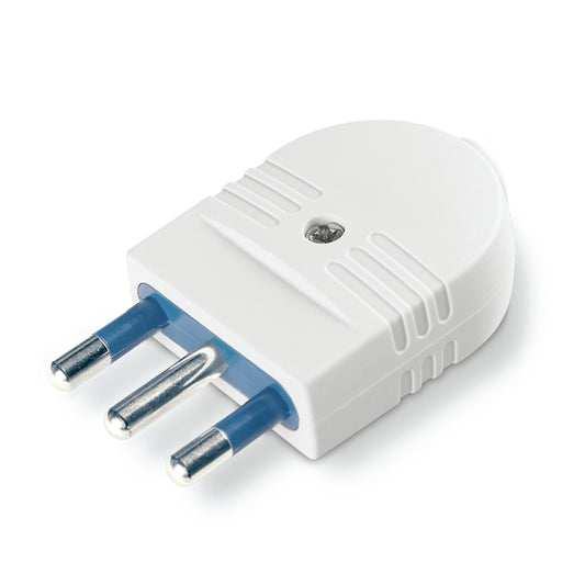 ENCHUFE MACHO VOLANTE 2P+T 16A  220- 250V AC  BLANCO LIBRE DE HALOGENO