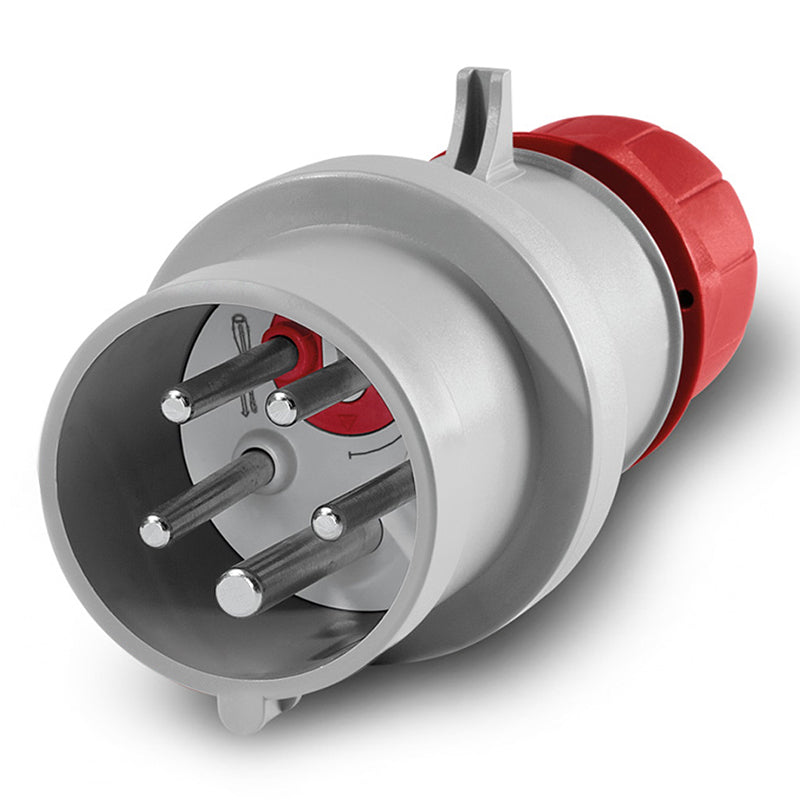 ENCHUFE MACHO VOLANTE 3P+N+T IP44/54 32A 6h 346-415V CON INVERSOR DE FASE PARA CAMBIO DEL SENTIDO DE GIRO DE UN MOTOR