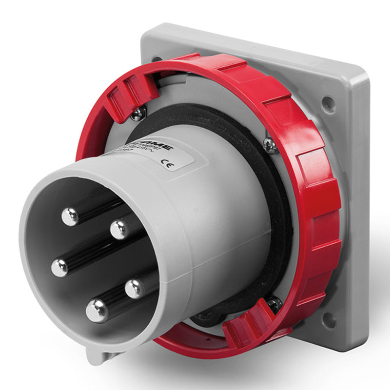 ENCHUFE MACHO EMBUTIDO 3P+N+T IP66/67/69 125A 6h 380-415V, FIJACION 114x114mm 246.12597