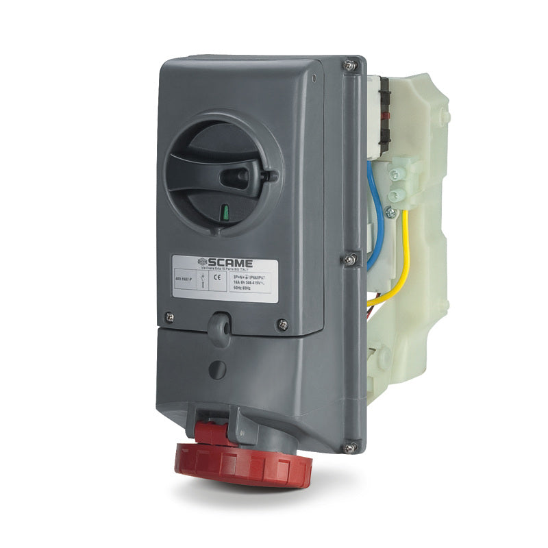 TOMA CON DISPOSITIVO DE BLOQUEO 3P+T 16A 380-415V 6H IP66/67/69, SERIE ADVANCE GRP POLIMERO TERMO ENDURECIDO ALTA RESISTENCIA A AGENTES QUIMICOS , ATMOSFERICOS (-40 C+60 C) Y AL IMPACTO IK10