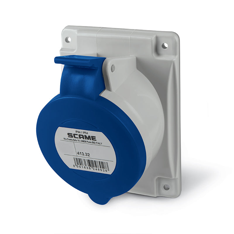 ENCHUFE HEMBRA P/EMPOTRAR 2P+T IP44/54 32A 6h 200-250V, FIJACION 84X106mm