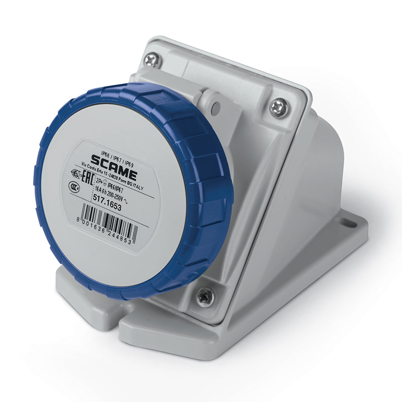 ENCHUFE HEMBRA S/PUESTA 2P+T IP66/67/69 16A 6h 200-250V AC 50Hz