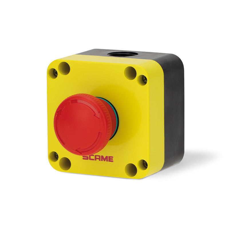 BOTONERA DE EMERGENCIA IP65 1 PUESTO DESBLOQUEO PO ROTACION DIAMETRO DE PULSADOR 40mm