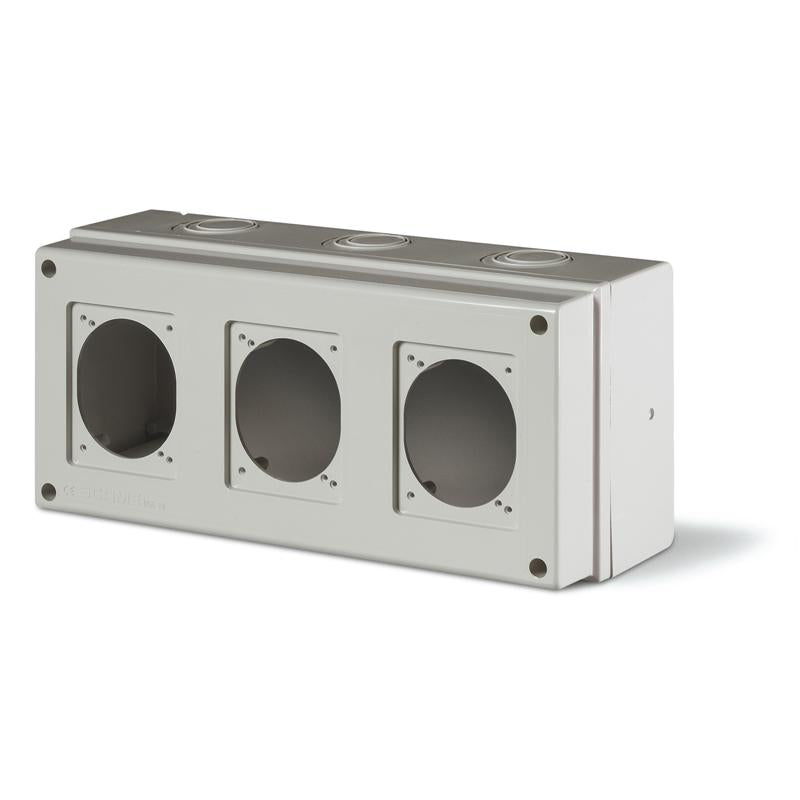 CUADRO DE DISTR. IP66 SERIE DOMINO M150 150x328x115 PARA FIJACION DE TOMAS 70X87mm, CAJA ( BASE Y TAPA)