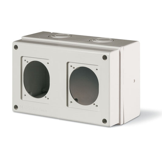 CUADRO DE DISTR. IP66  SERIE DOMINO M150 150x256x115 PARA FIJACION DE TOMAS 70X87mm, CAJA ( BASE Y TAPA)