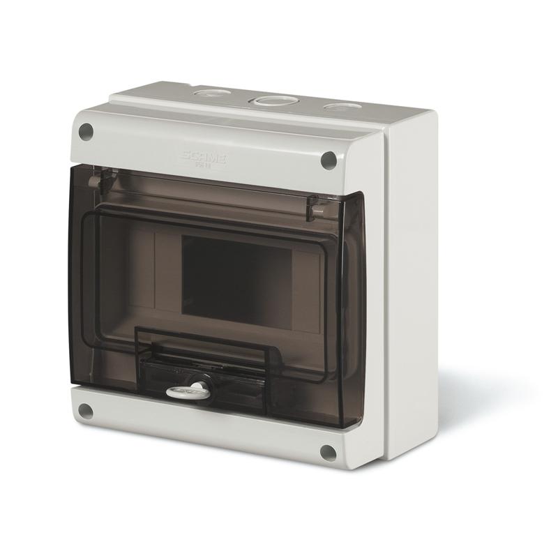 TABLERO SERIE DOMINO IP66, CUADRO DE DISTRIBUCION 8 MODULOS DIN CON BORNES, M190 190x184x106mm