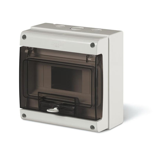 TABLERO SERIE DOMINO IP66, CUADRO DE DISTRIBUCION 8 MODULOS DIN CON BORNES, M190 190x184x106mm