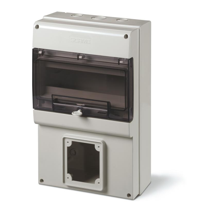 TABLERO SERIE DOMINO IP66, CUADRO DE DISTRIBUCION 12 MODULOS DIN PARA UNA TOMA 100X110mm( 63A) M400 400x256x140