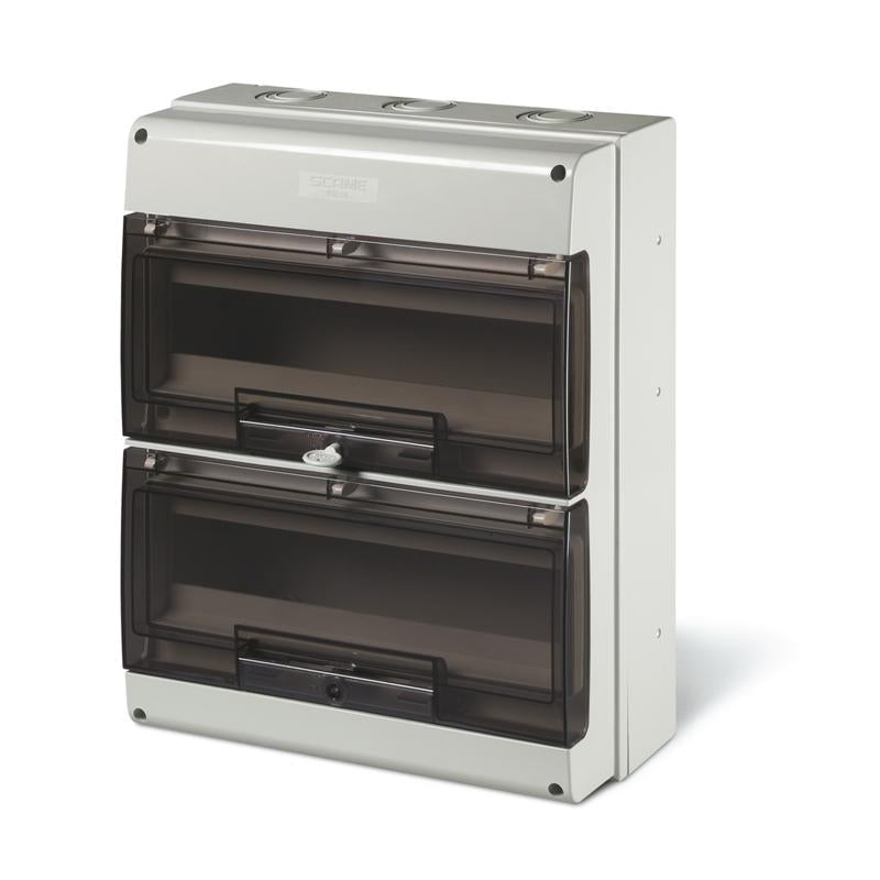 TABLERO SERIE DOMINO IP66, CUADRO DE DISTRIBUCION 32 MODULOS DIN CON BORNES, M400 400x328x140mm