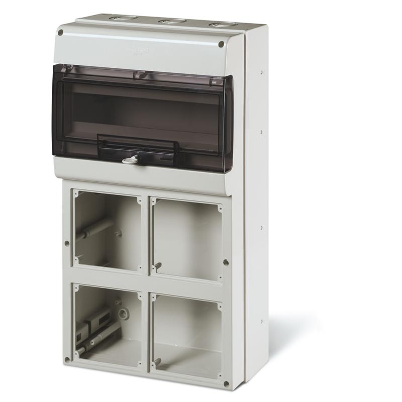 TABLERO SERIE DOMINO IP66, CUADRO DE DISTRIBUCION 16 MODULOS DIN, PARA 4 TOMAS 136X125mm  M550 550x328x140