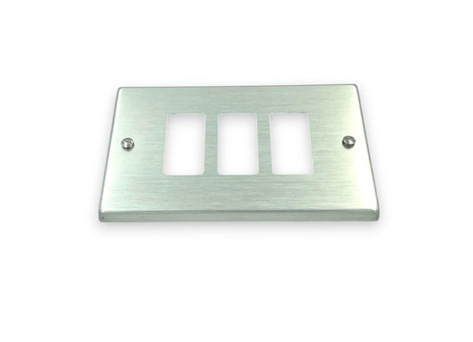 PLACA 3 PUESTOS CON TORNILLO ALUMINIO ANODIZADO