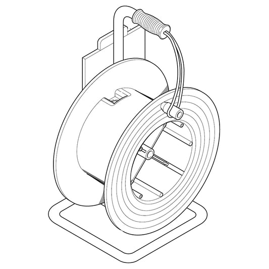 ENROLLACABLE SIN DISCO PARA MONTAJE DE TOMAS SERIE ROLLER 330 PARA USO INDUSTRIAL CON PORTA BLOCK, 20-40 MTRS